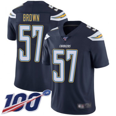 Los Angeles Chargers NFL Football Jatavis Brown Navy Blue Jersey Youth Limited  #57 Home 100th Season Vapor Untouchable->youth nfl jersey->Youth Jersey